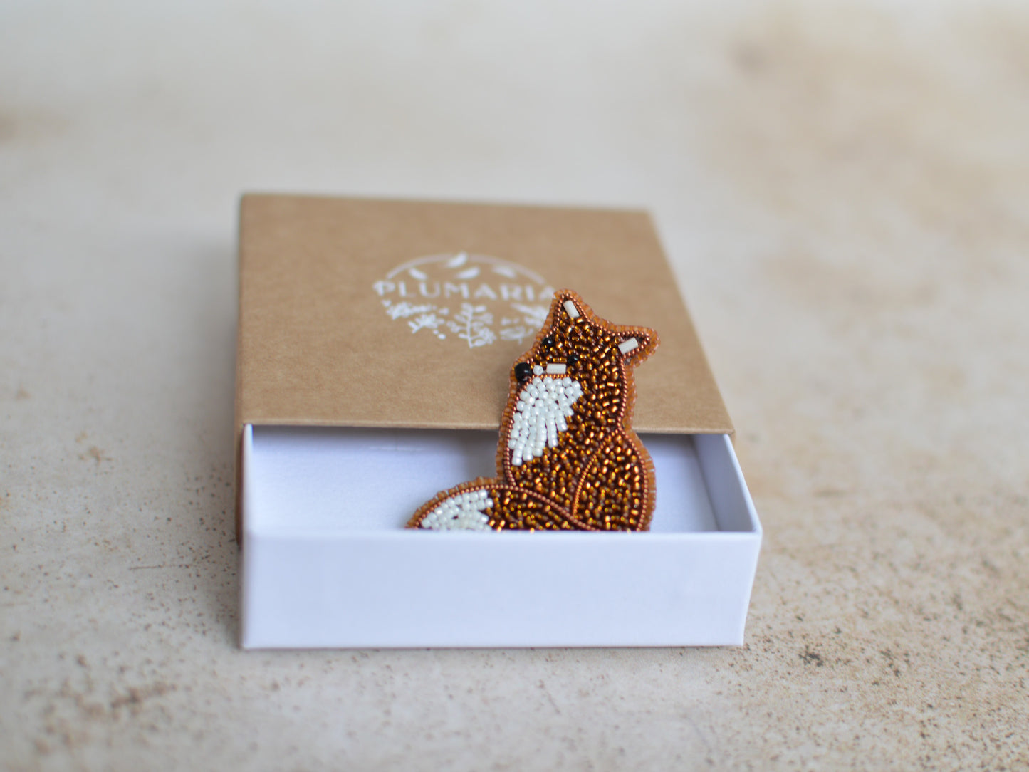 Beaded Fox Brooch