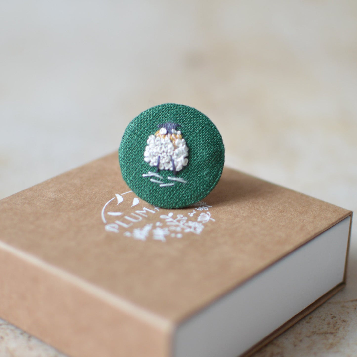 Sheep in Winter Hat Embroidered Badge – 3 cm