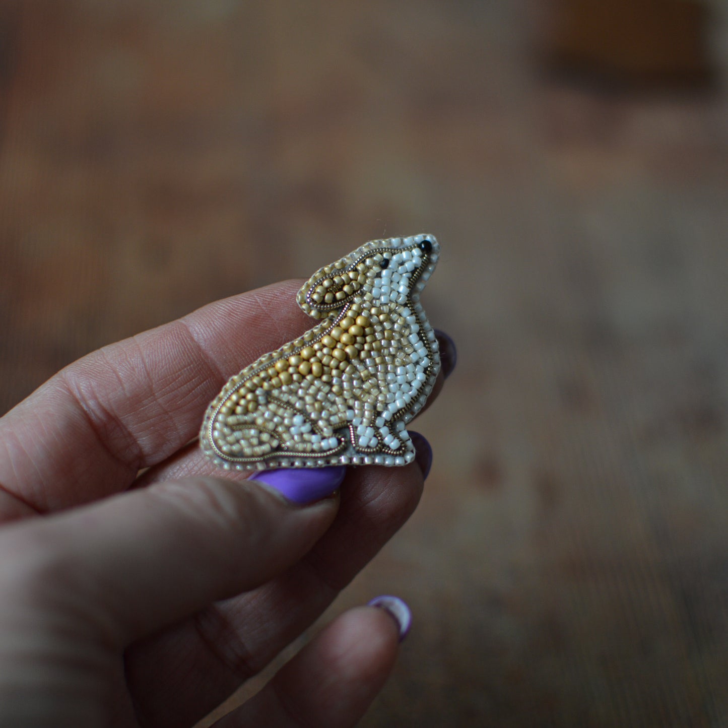 Corgi Bead Embroidery Brooch