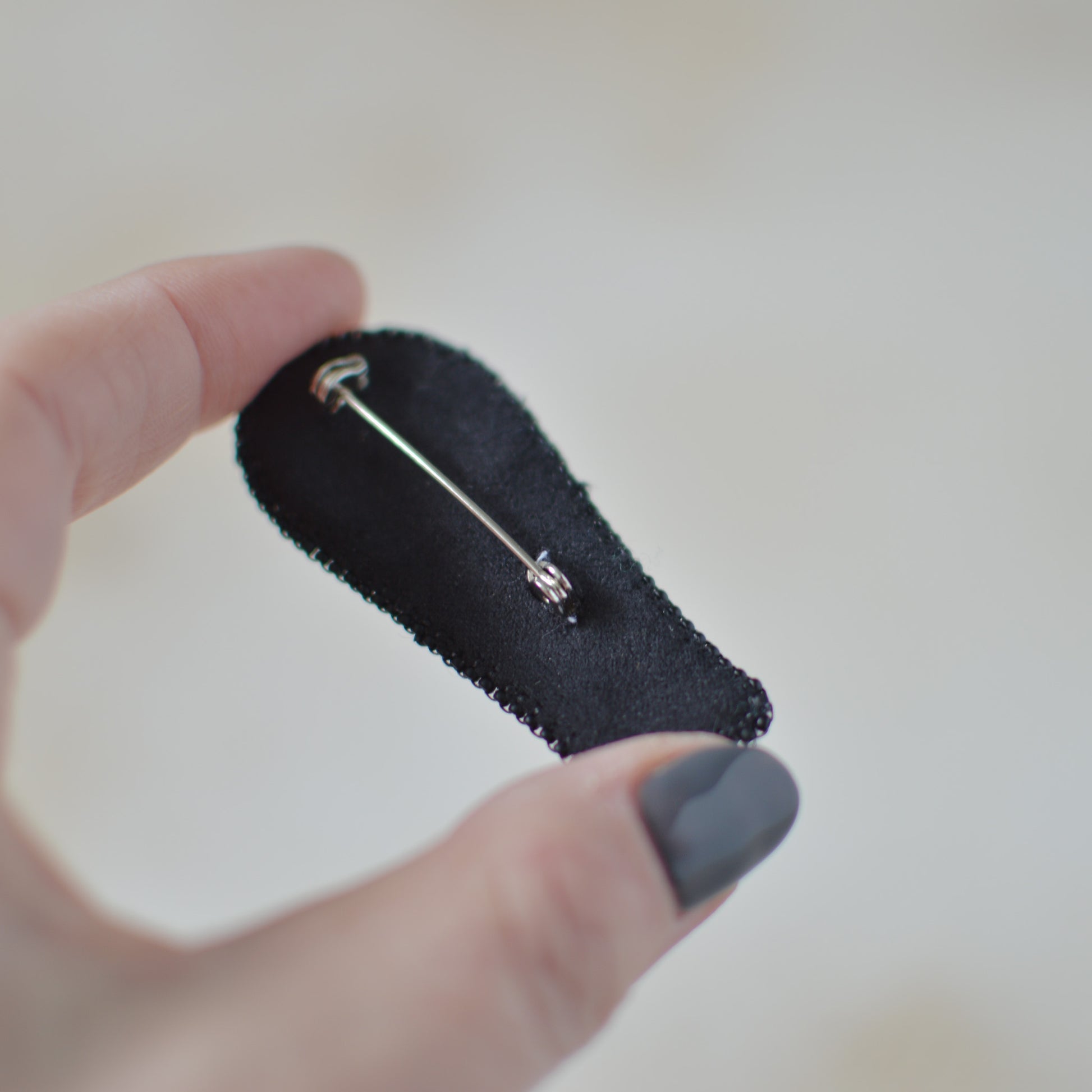 Emperor Penguin Embroidered Brooch Back