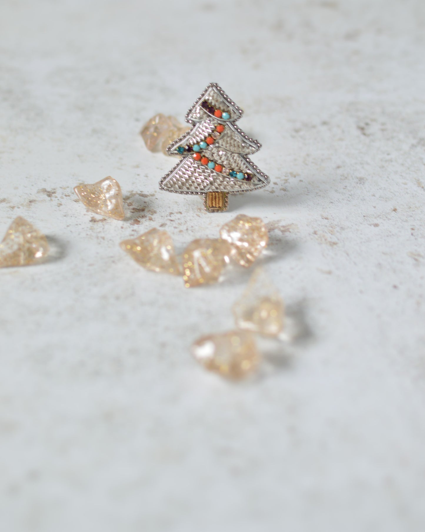 Silver Christmas Tree Brooch