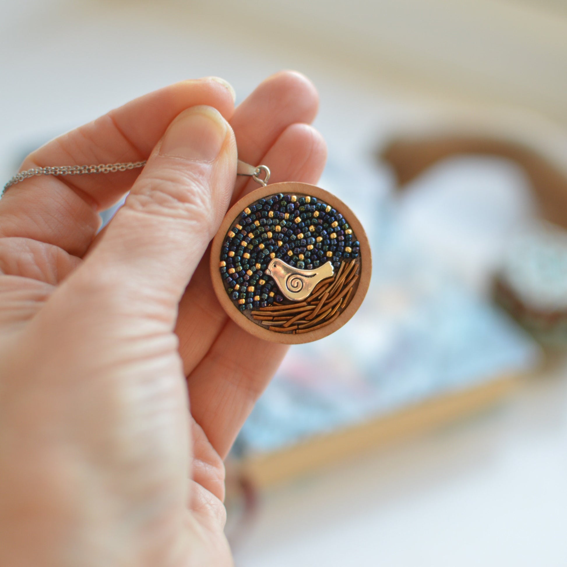 Bird in a Nest Necklace