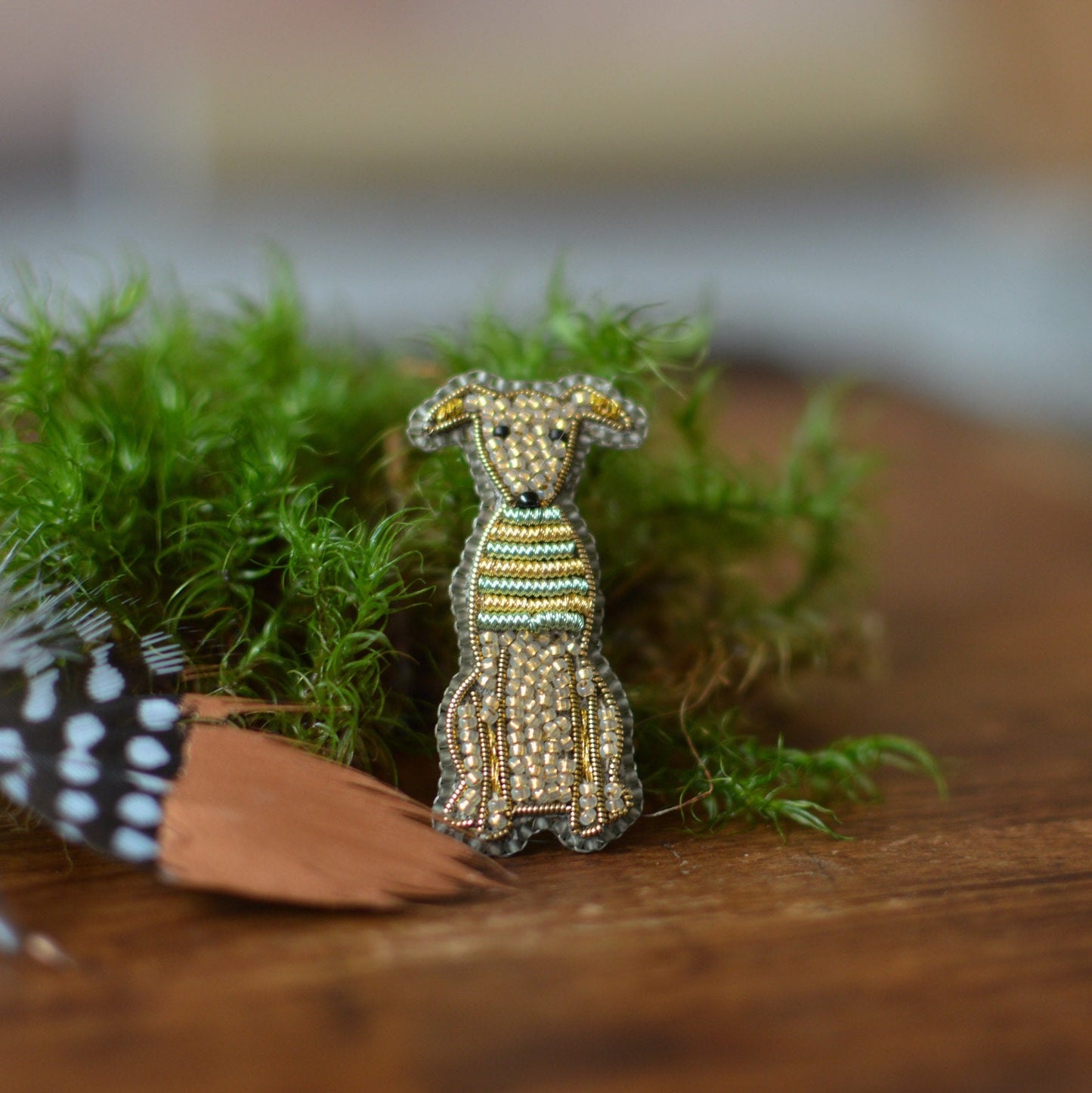 Whippet Embroidered Brooch, Pet Dog Pin Gift for Mum