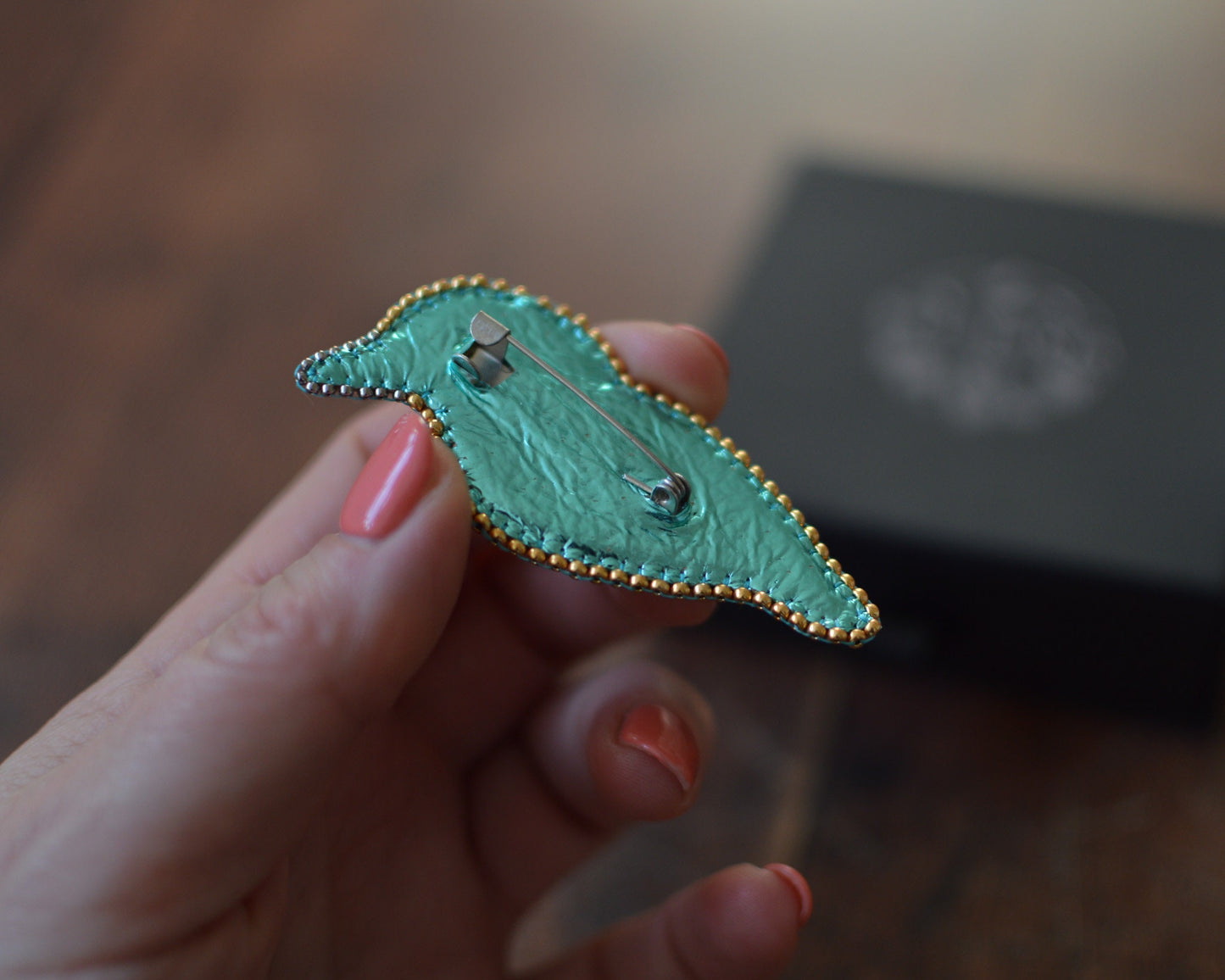 Kingfisher Embroidery Brooch