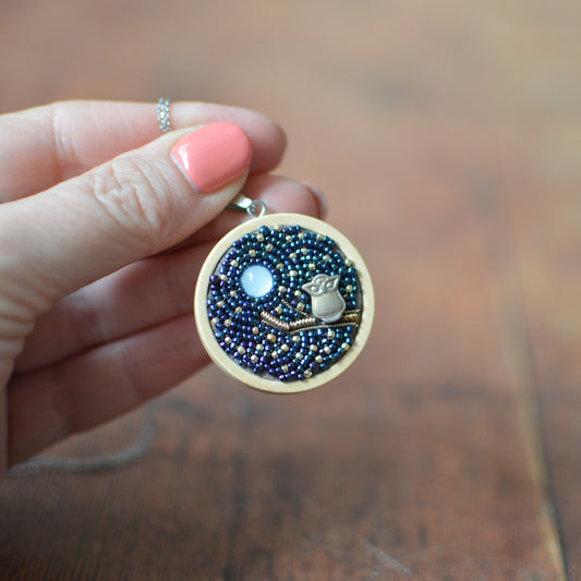 Night Owl Sitting on a Branch Necklace