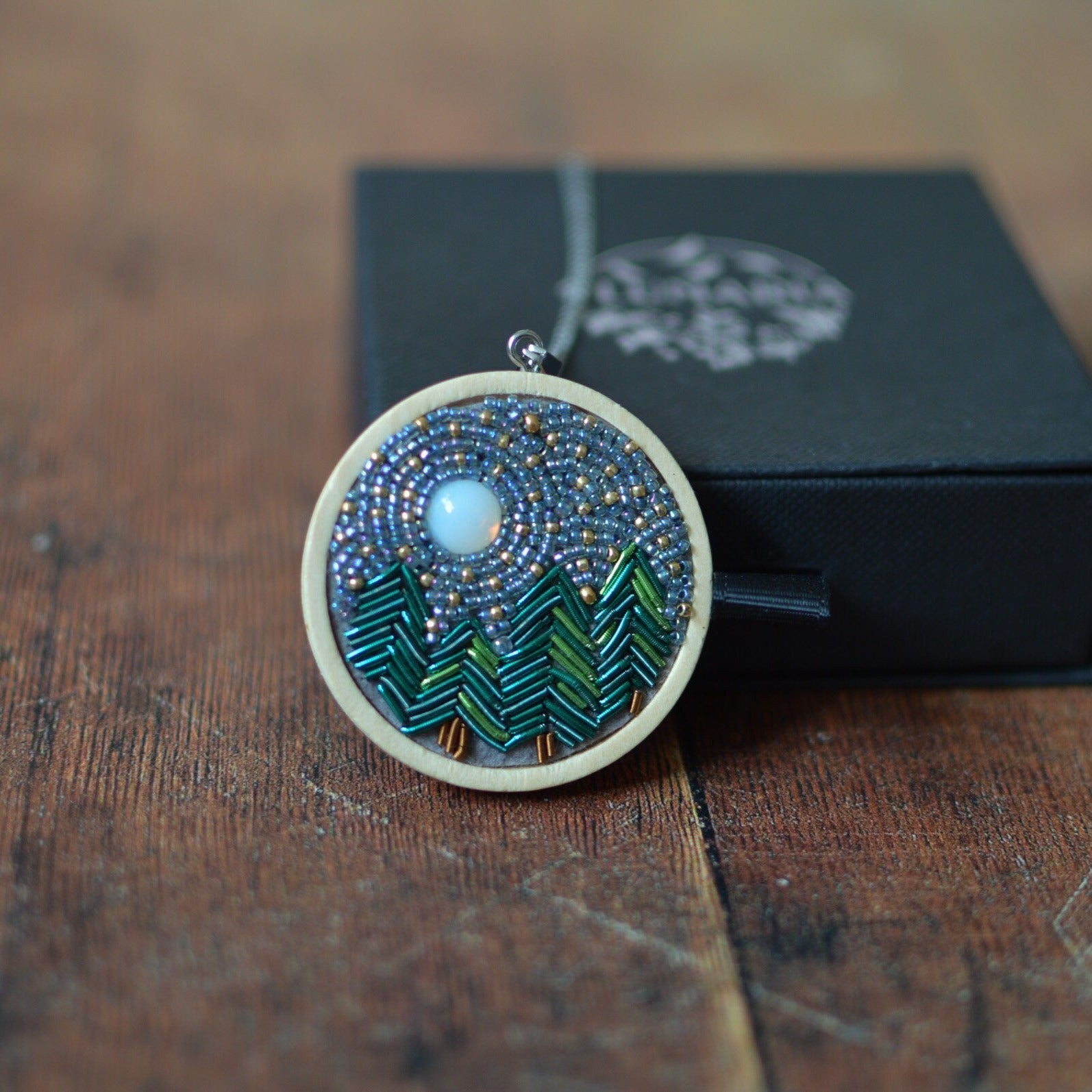 Forest and Full Moon Necklace
