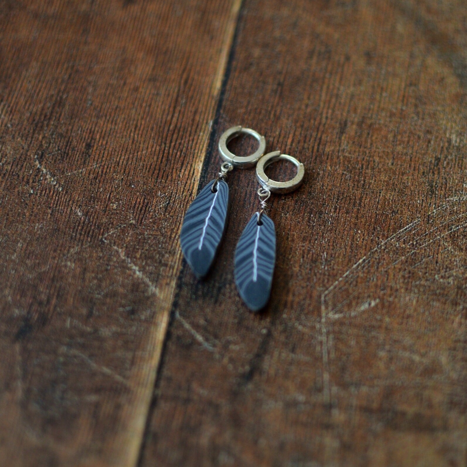 Black Feather Earrings