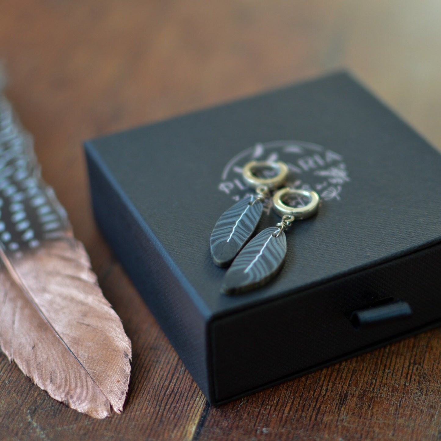 Black Feather Earrings