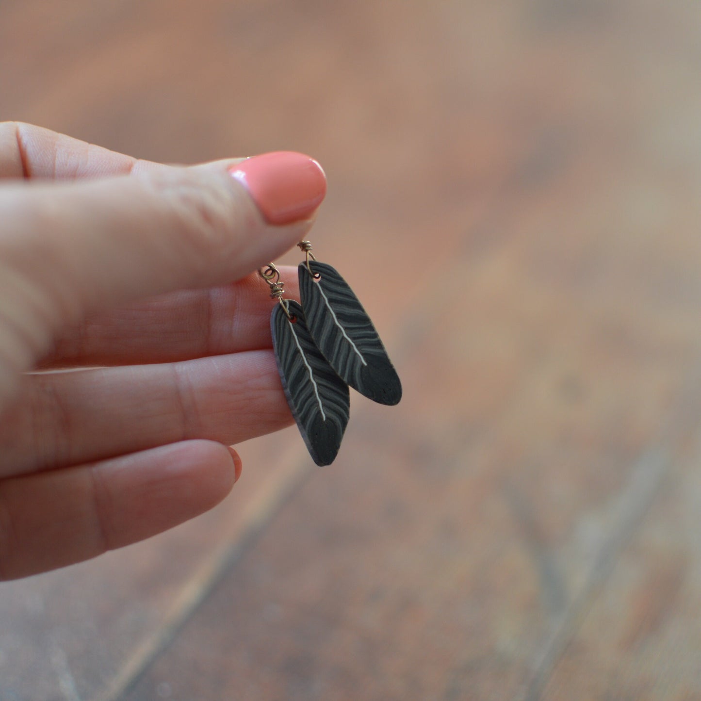 Black Feather Earrings