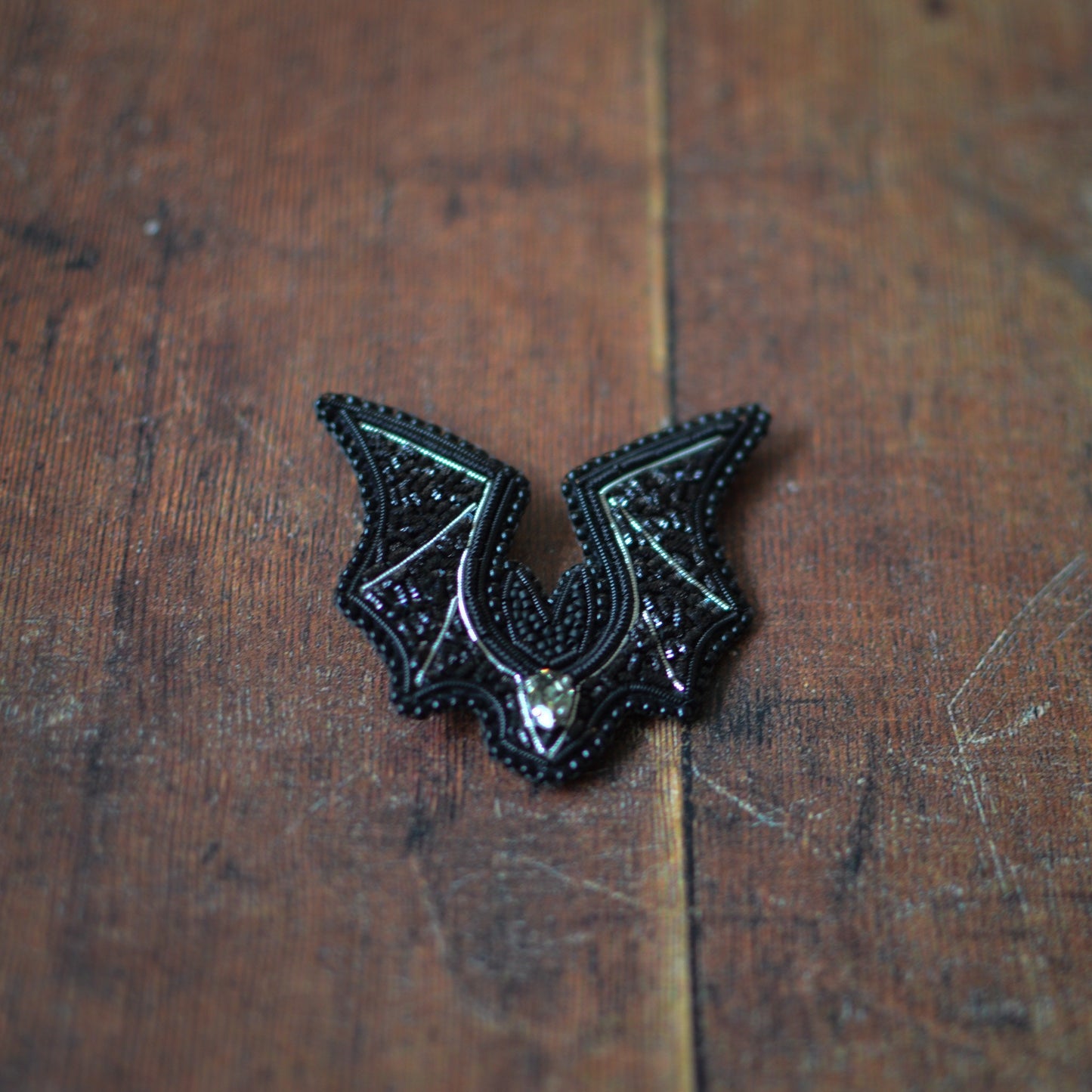 Goldwork Bat Brooch