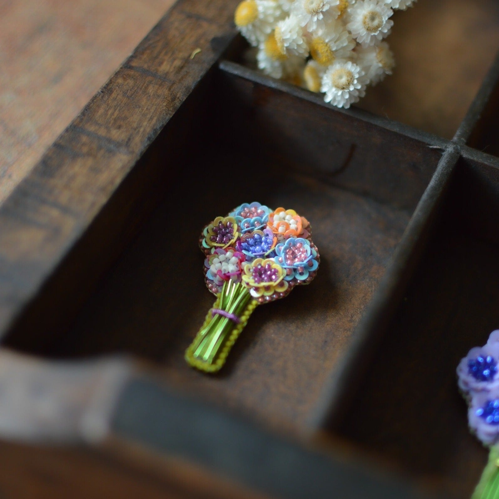 Pastel Colours Bouquet Flower Brooch