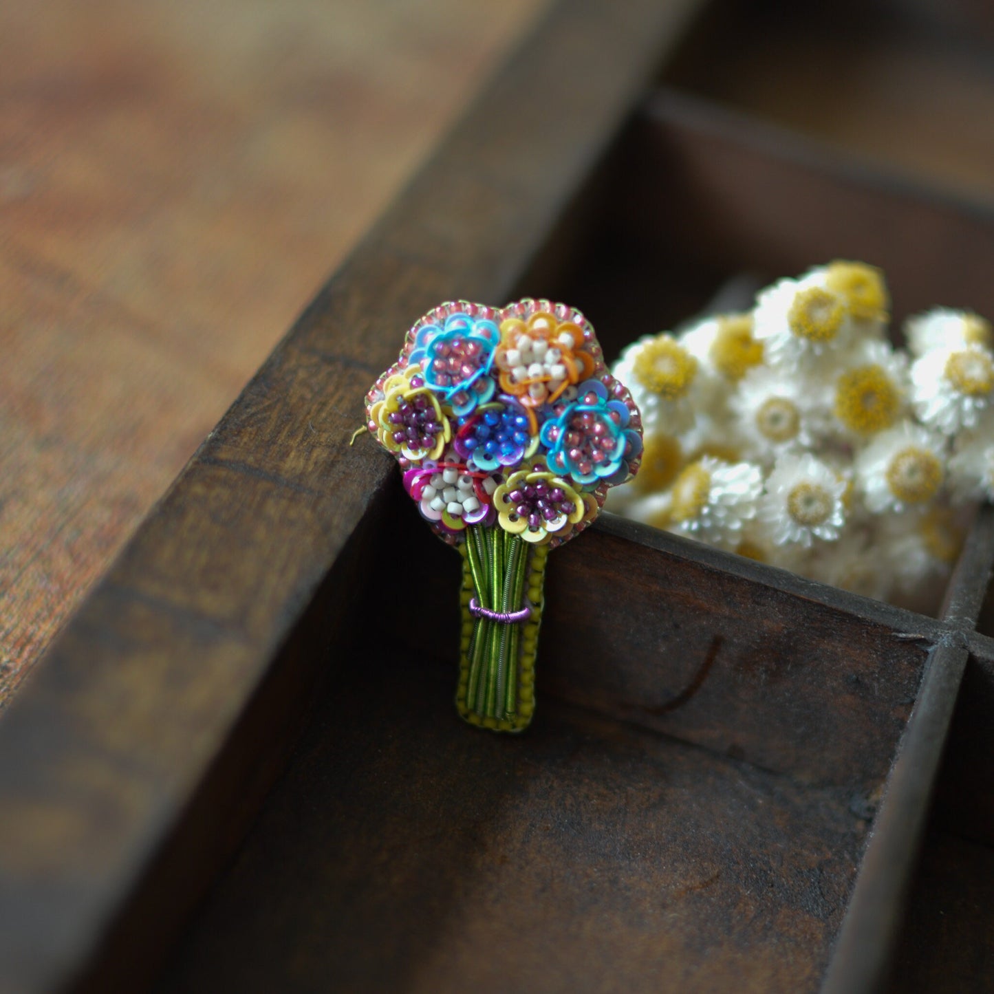 Pastel Colours Bouquet Flower Brooch