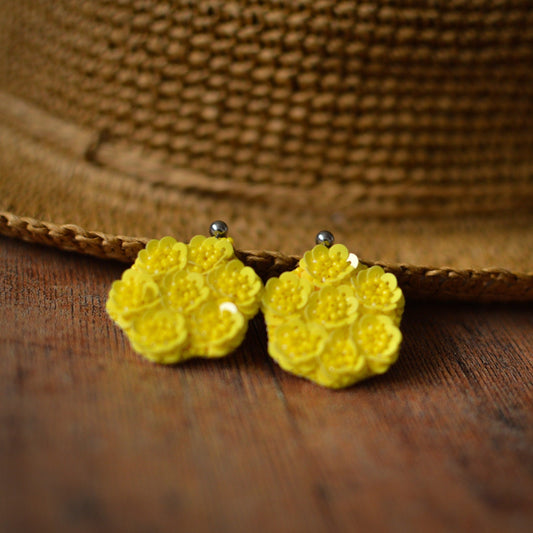 Yellow Floral Bouquet Earrings