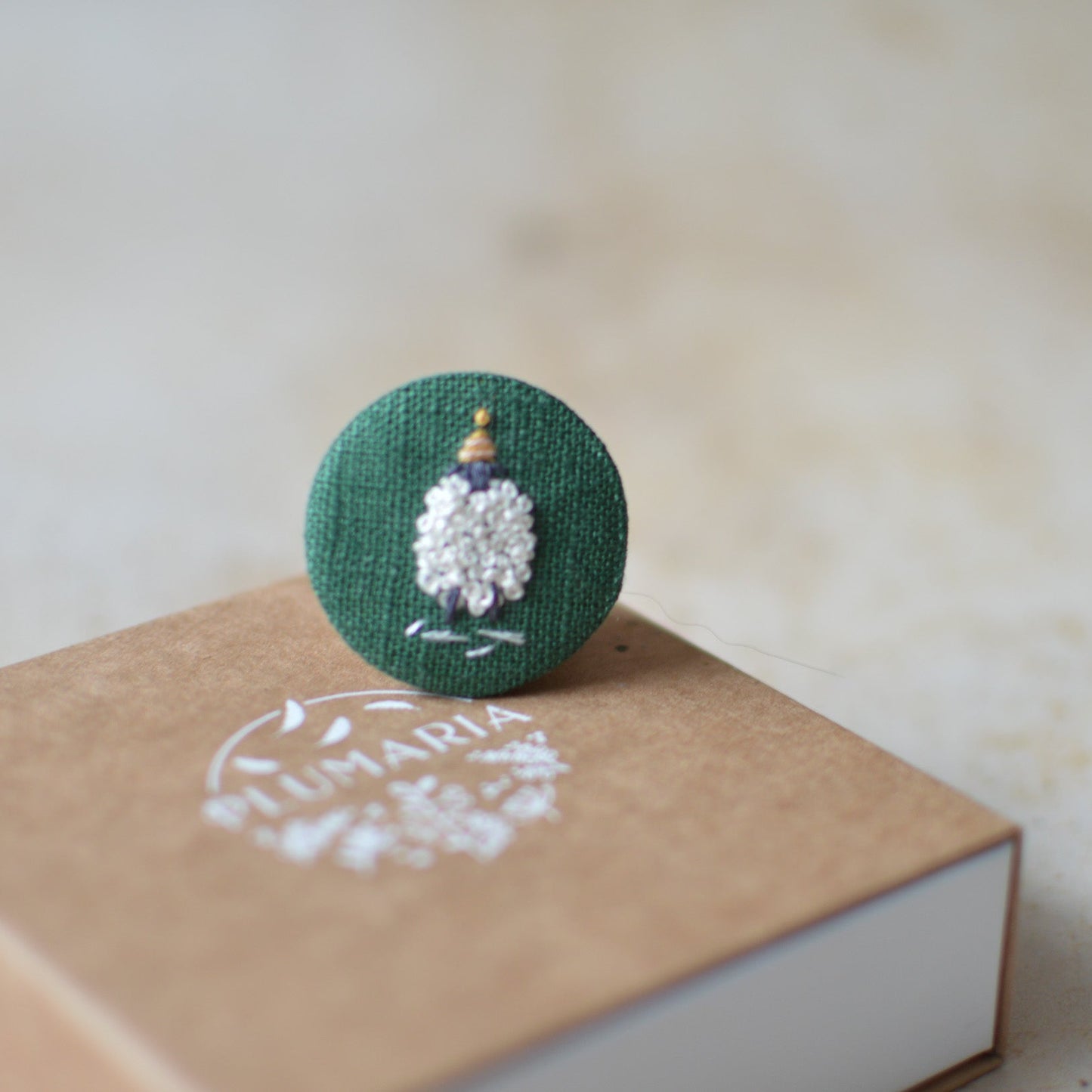 Sheep in Winter Hat Embroidered Badge – 3 cm