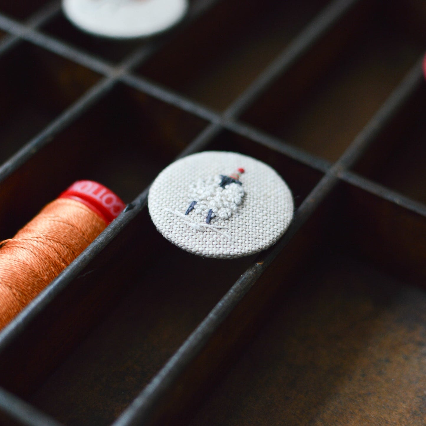 Sheep in Winter Hat Embroidered Badge – 3 cm