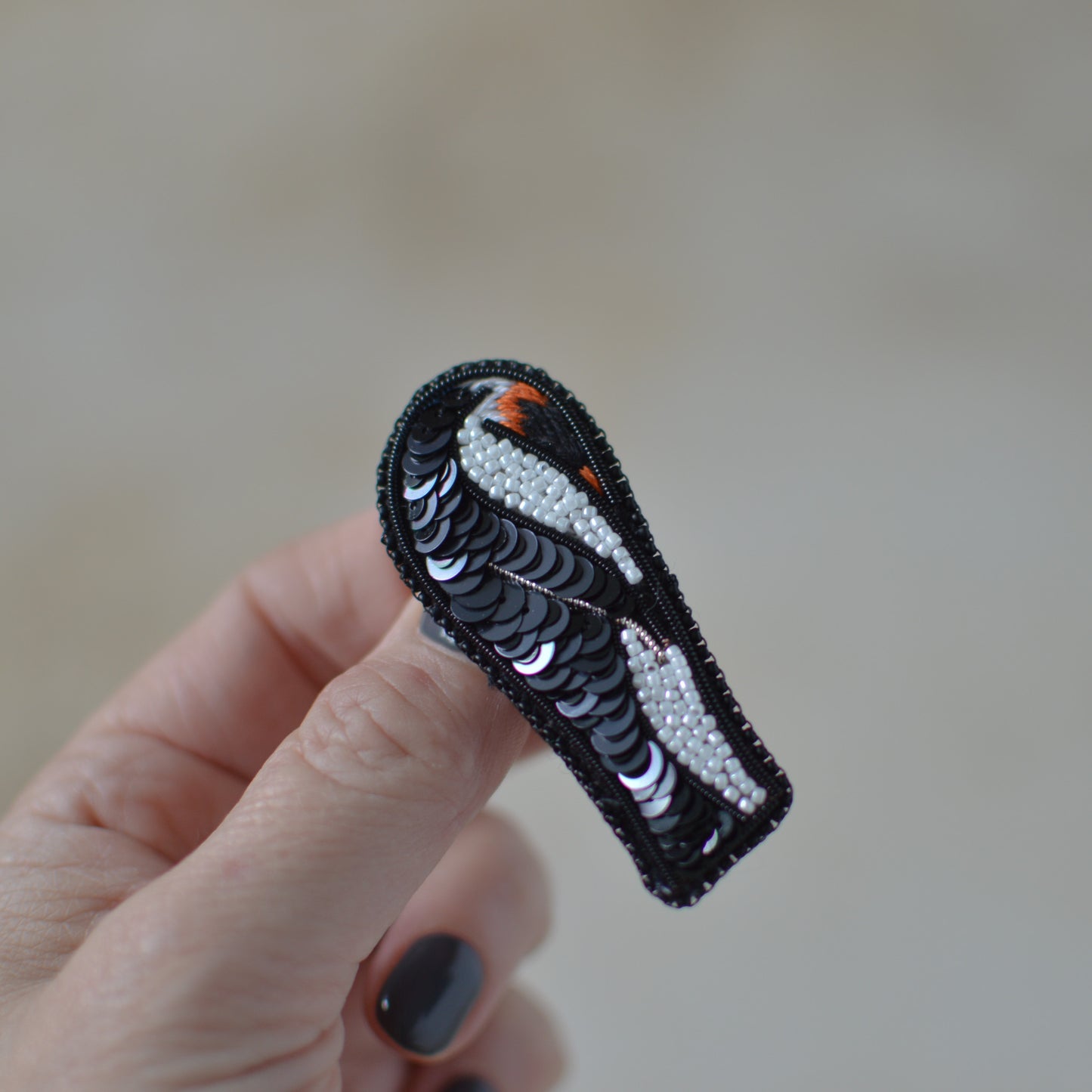 Emperor Penguin Embroidered Brooch