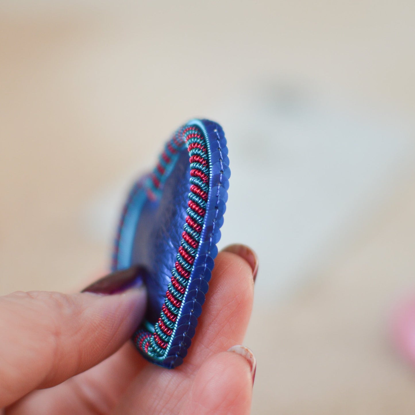 Blue Heart Brooch