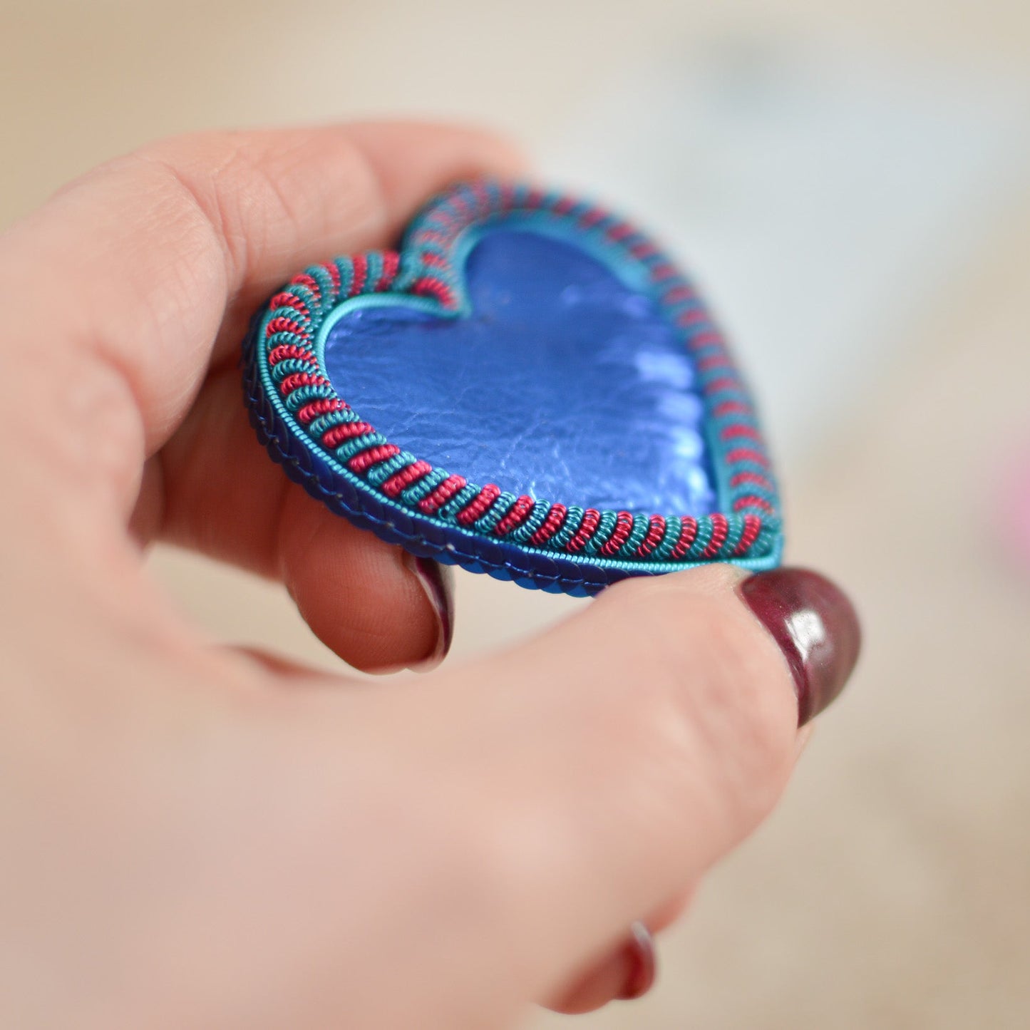 Blue Heart Brooch