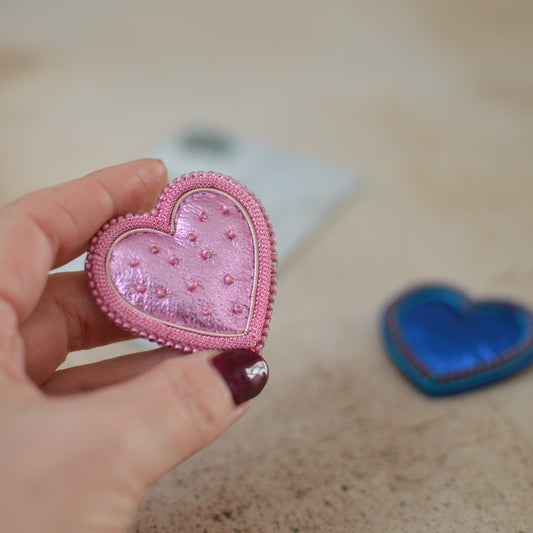 Pink Heart Brooch