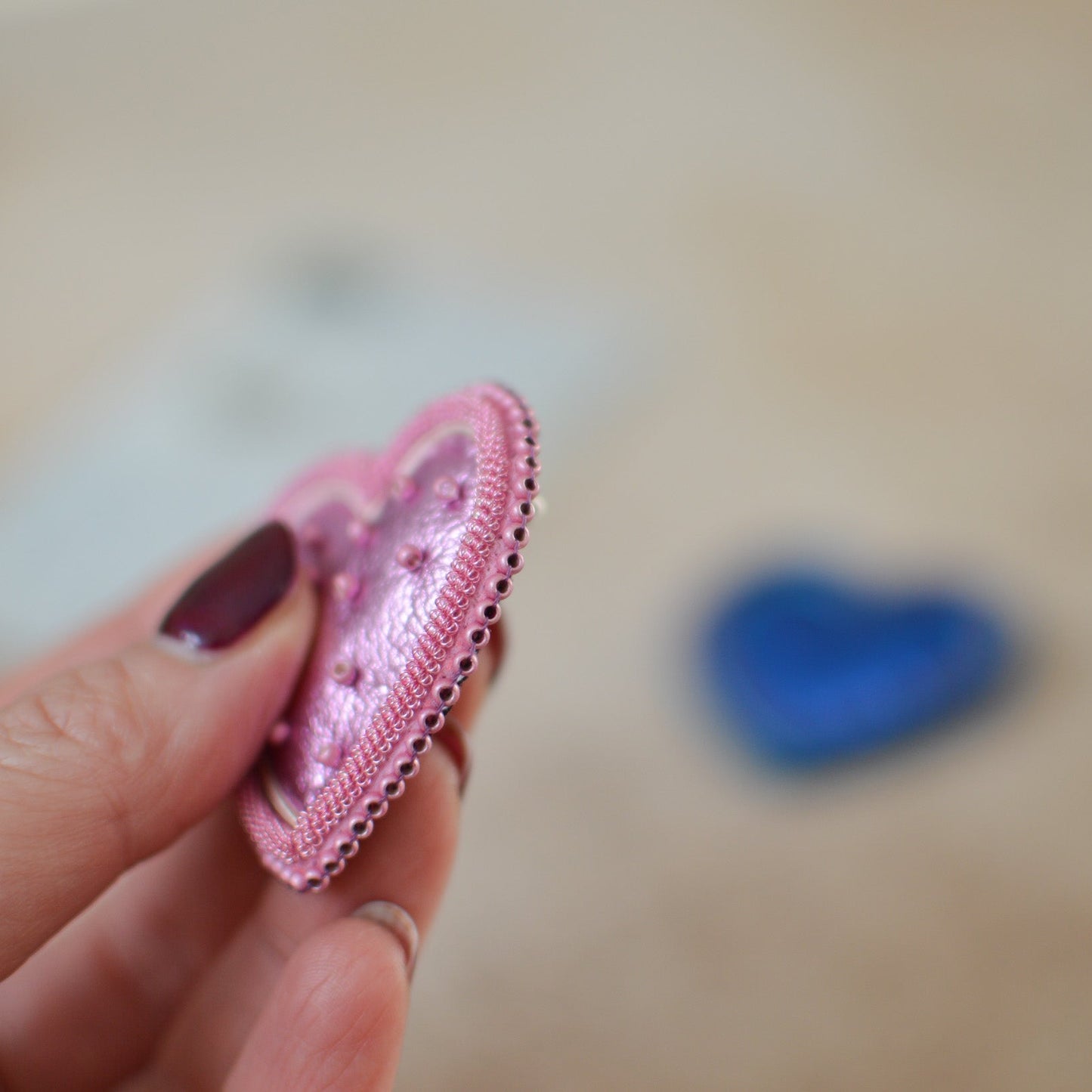 Pink Heart Brooch