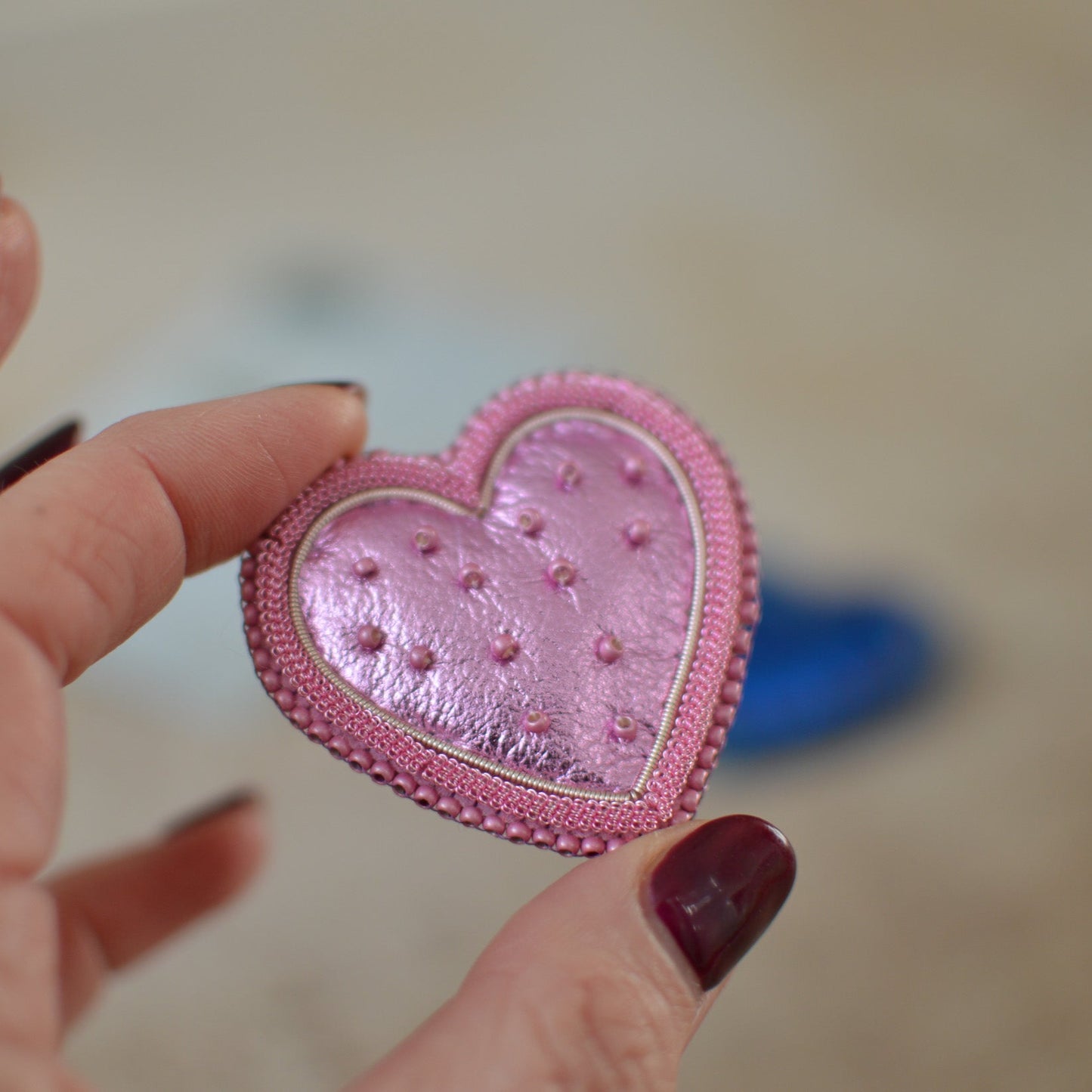 Pink Heart Brooch