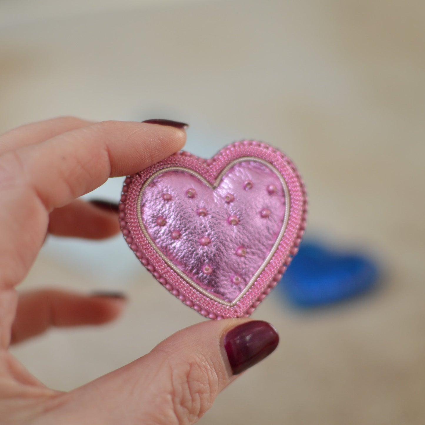 Pink Heart Brooch