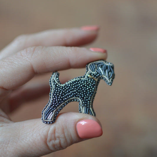 Black Schnauzer Brooch