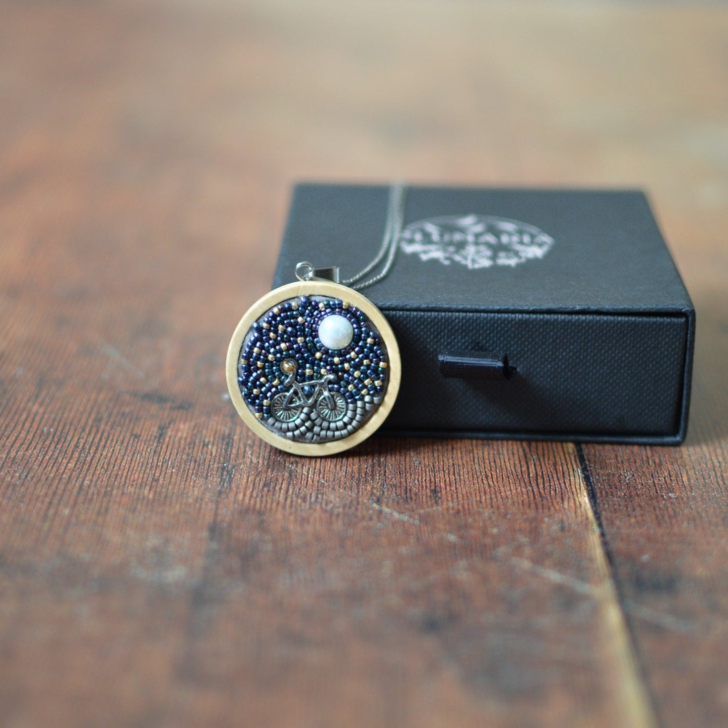 Starry Sky and Bicycle Necklace