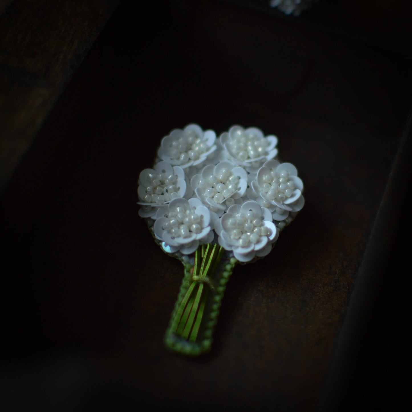 White Bouquet Flower Brooch