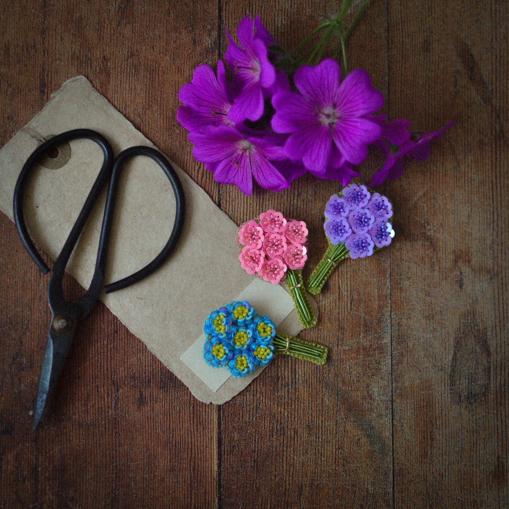 Flower brooches