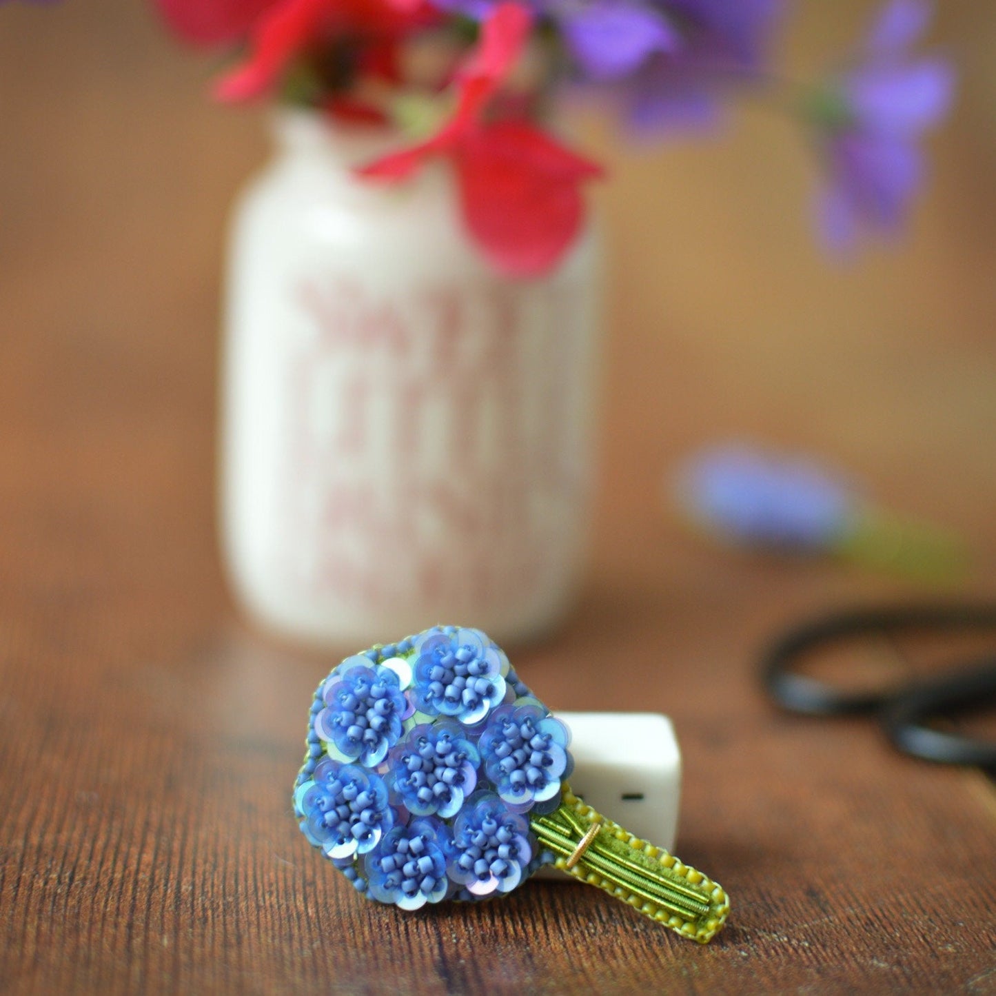 Blue Bouquet Summer Flower Brooch